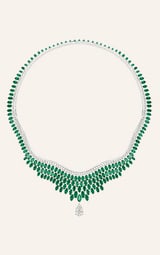 高級珠寶項鏈，鑲飾祖母綠