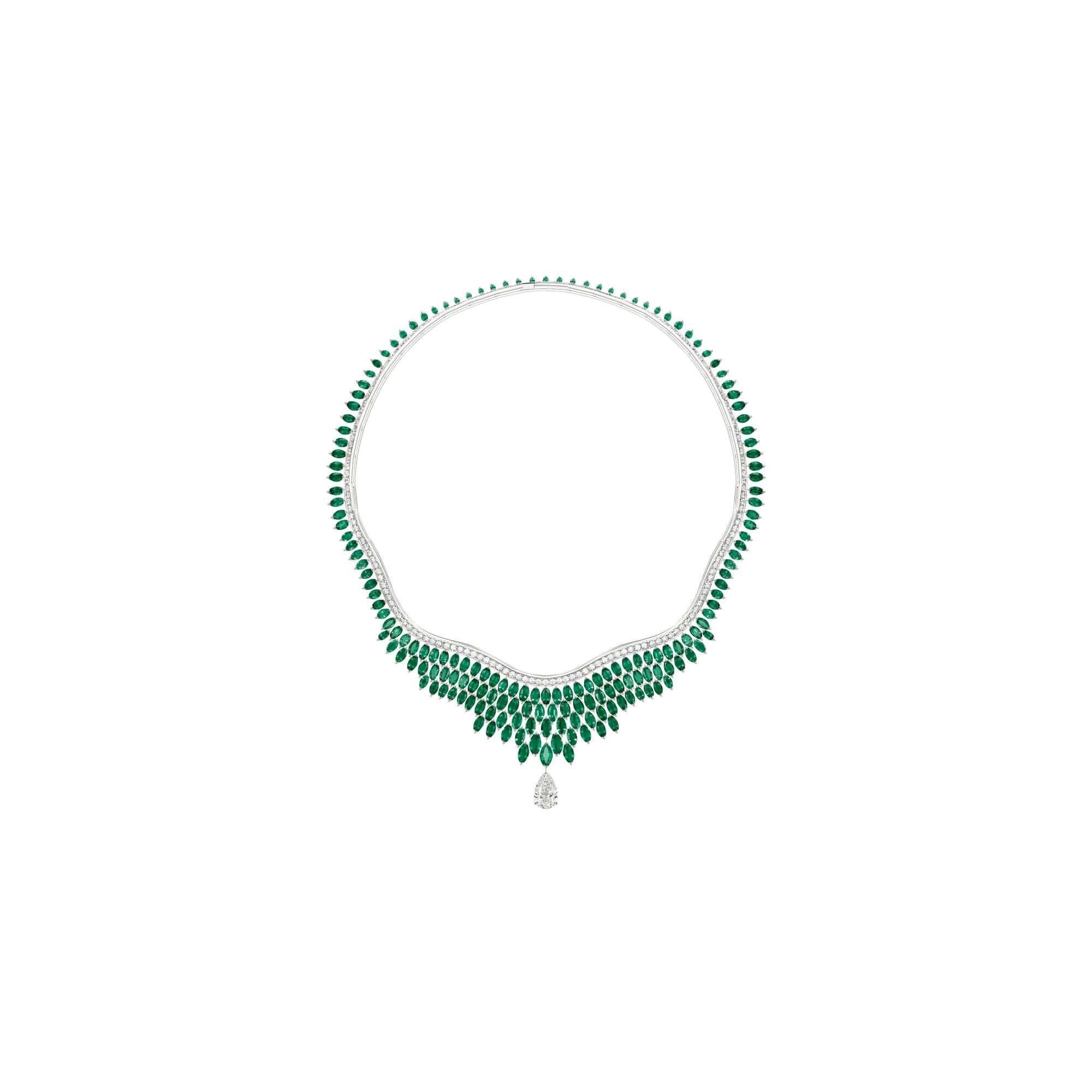 高級珠寶項鏈，鑲飾祖母綠