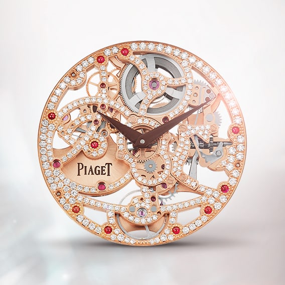 Piaget伯爵1200D玫瑰金鑲寶石超薄鏤空機芯