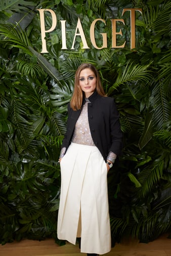 奥利维亚·巴勒莫(Olivia Palermo)佩戴Piaget伯爵Limelight白金钻石腕表现身2019日内瓦国际高级钟表展