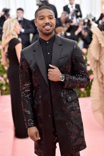 "迈克尔·B·乔丹(Michael B. Jordan) 佩戴Altiplano高级珠宝白金腕表"