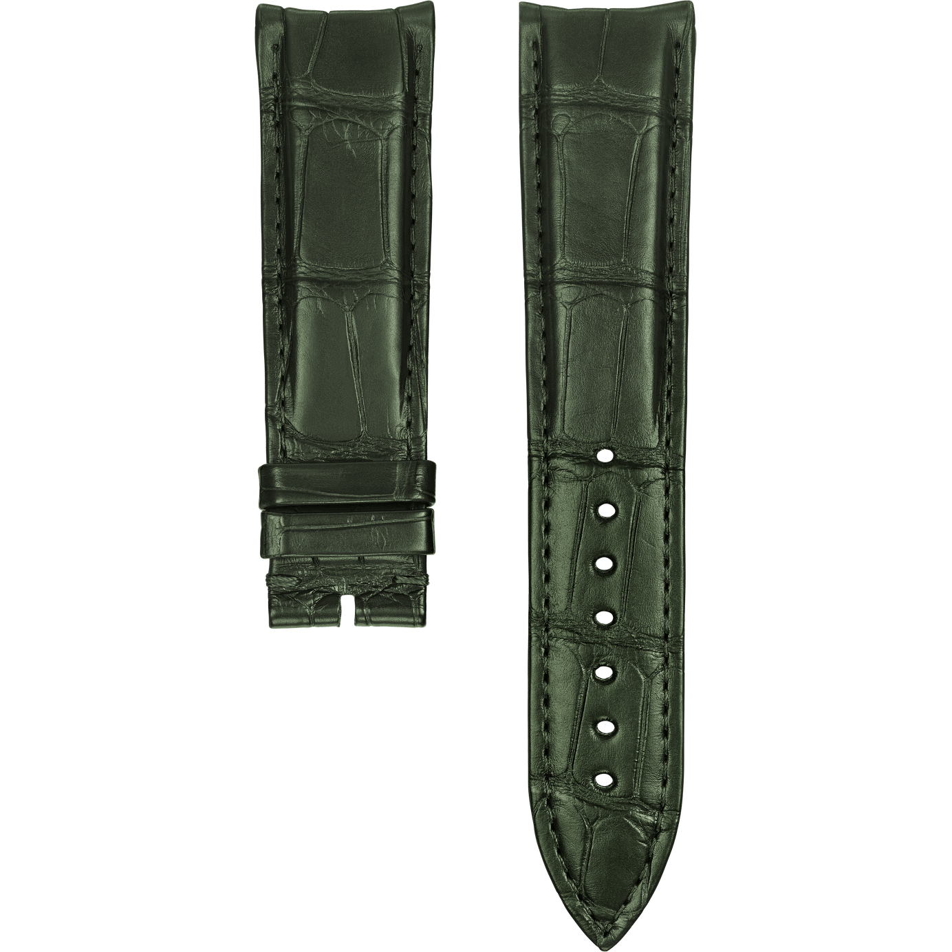 Piaget伯爵Polo腕表卡其绿色鳄鱼皮表带