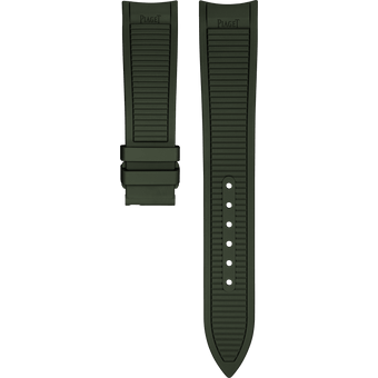 Piaget伯爵Polo腕表卡其绿色橡胶表带